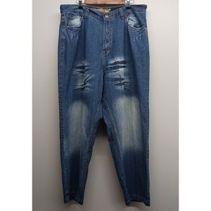 Bluff Jeans Men's Size 40 Blue Bleached Distressed 100% Cotton